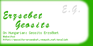 erzsebet geosits business card